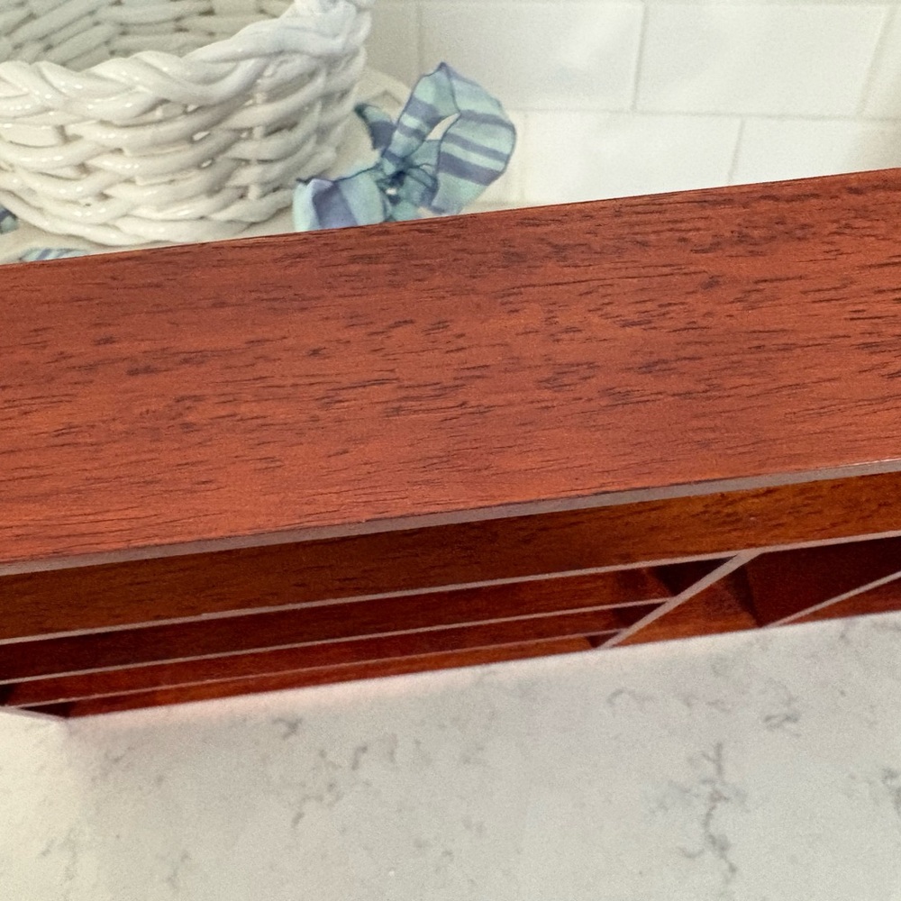 Wooden Drawer Organizer Tray - Rich Mahogany Finish - Picture 5 of 9